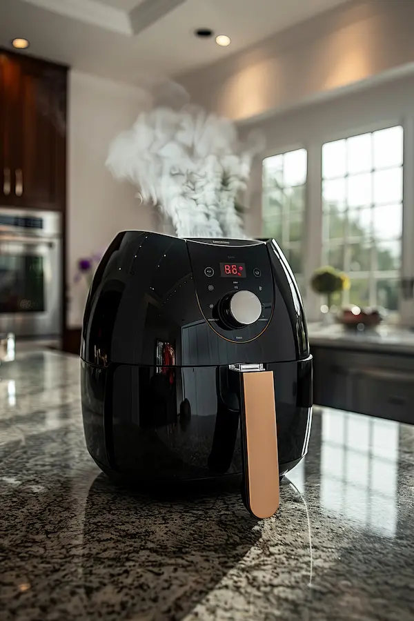 vue rapprochée de la friteuse vue rapprochée de la friteuse en feu